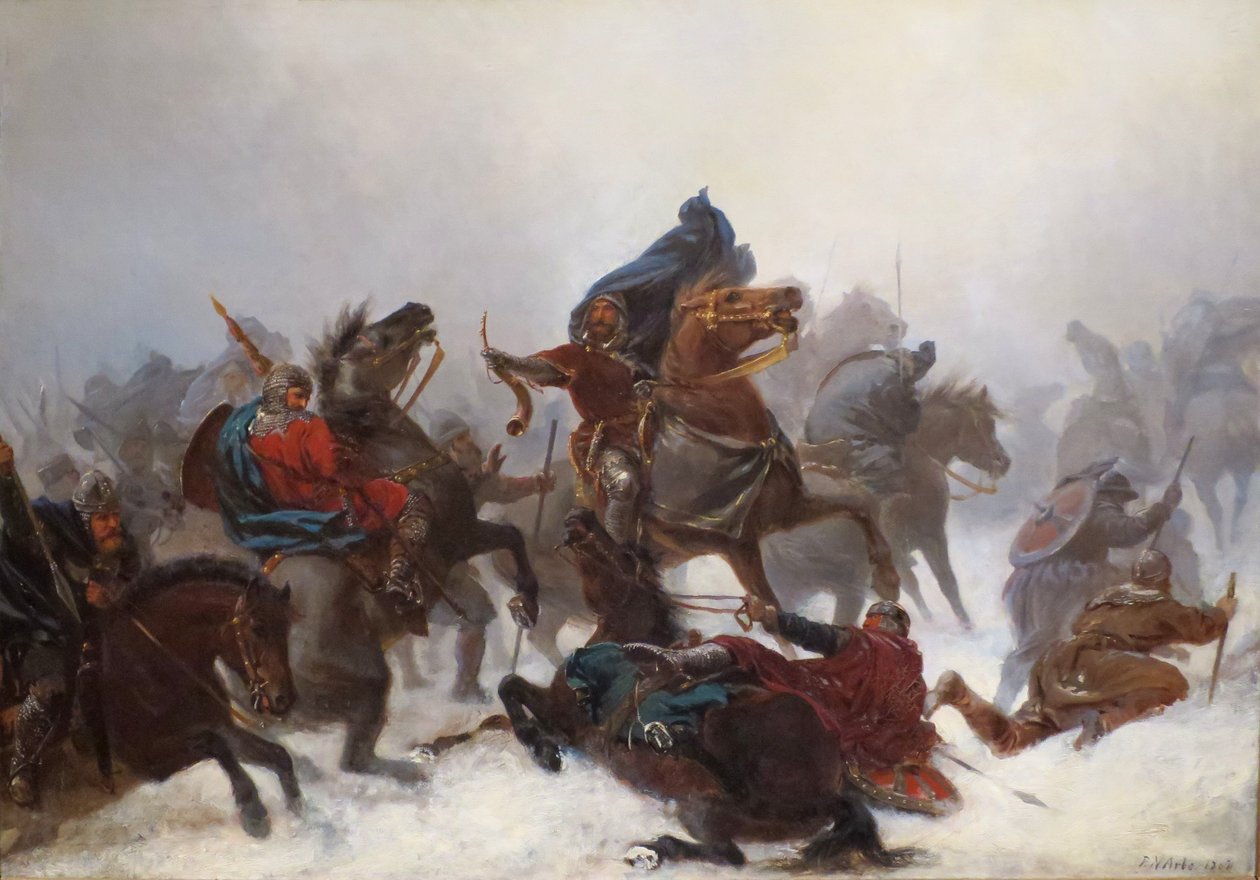 Koning Sverres tocht over Vossefjellene door Peter Nicolai Arbo