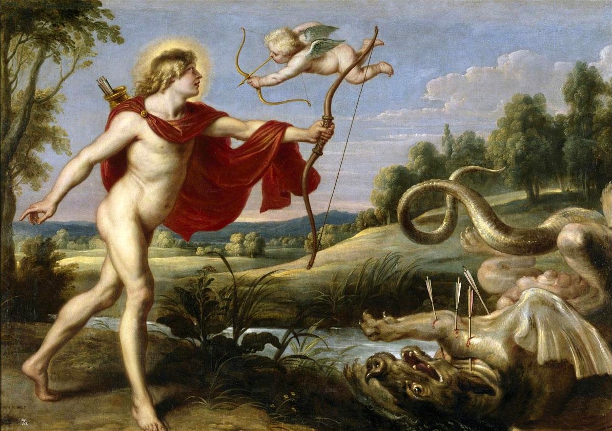 Apollo en de Python door Peter Paul Rubens