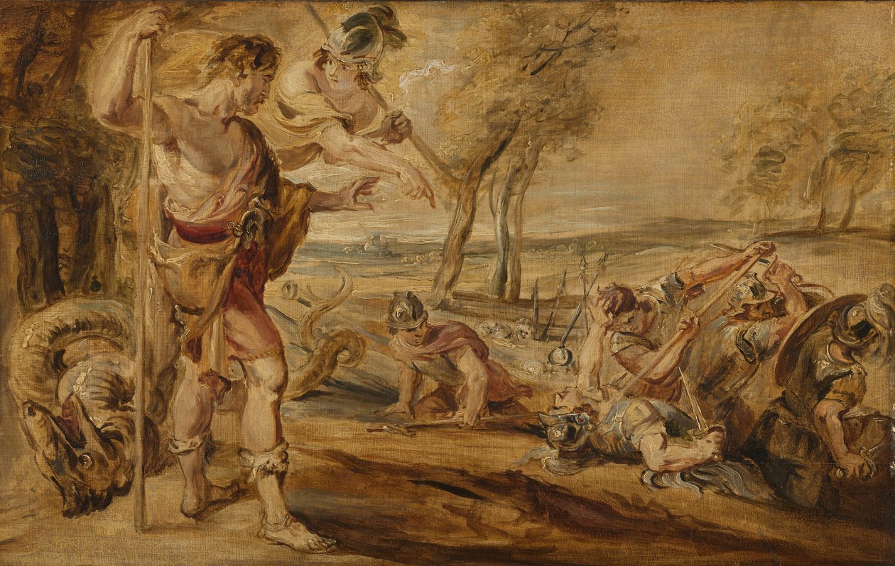 Cadmus zaait drakentanden door Peter Paul Rubens