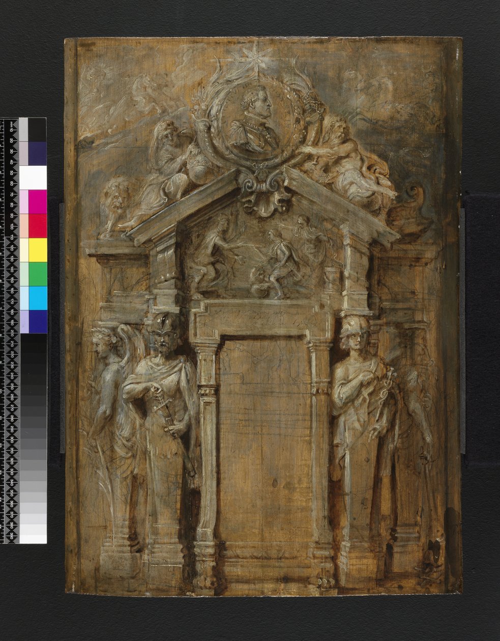 Ontwerp voor de titelpagina van de Pompa Introitus...Ferdinandi door Peter Paul Rubens