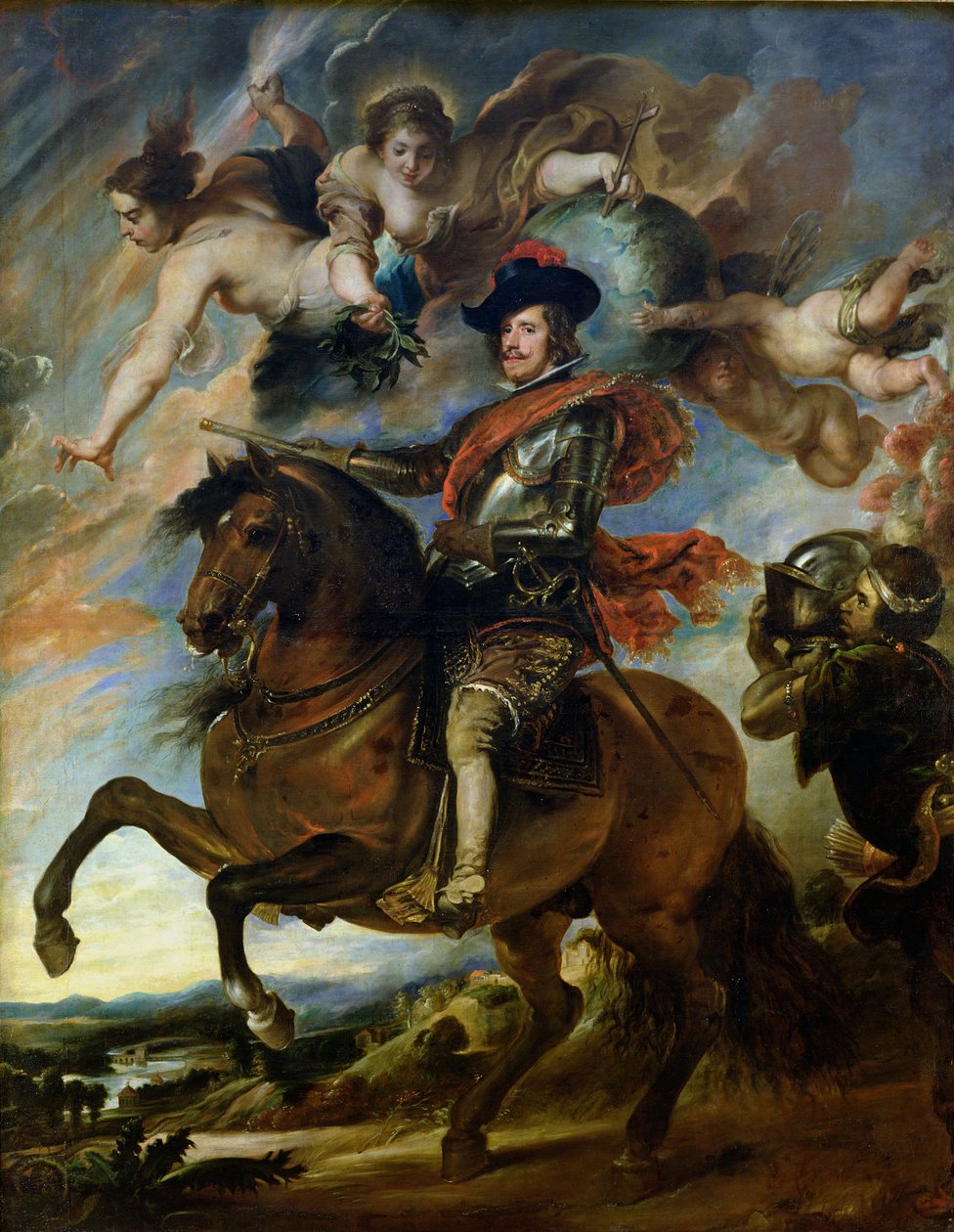 Ruiterportret van koning Filips IV van Spanje (1605-65) c.1645 door Peter Paul Rubens