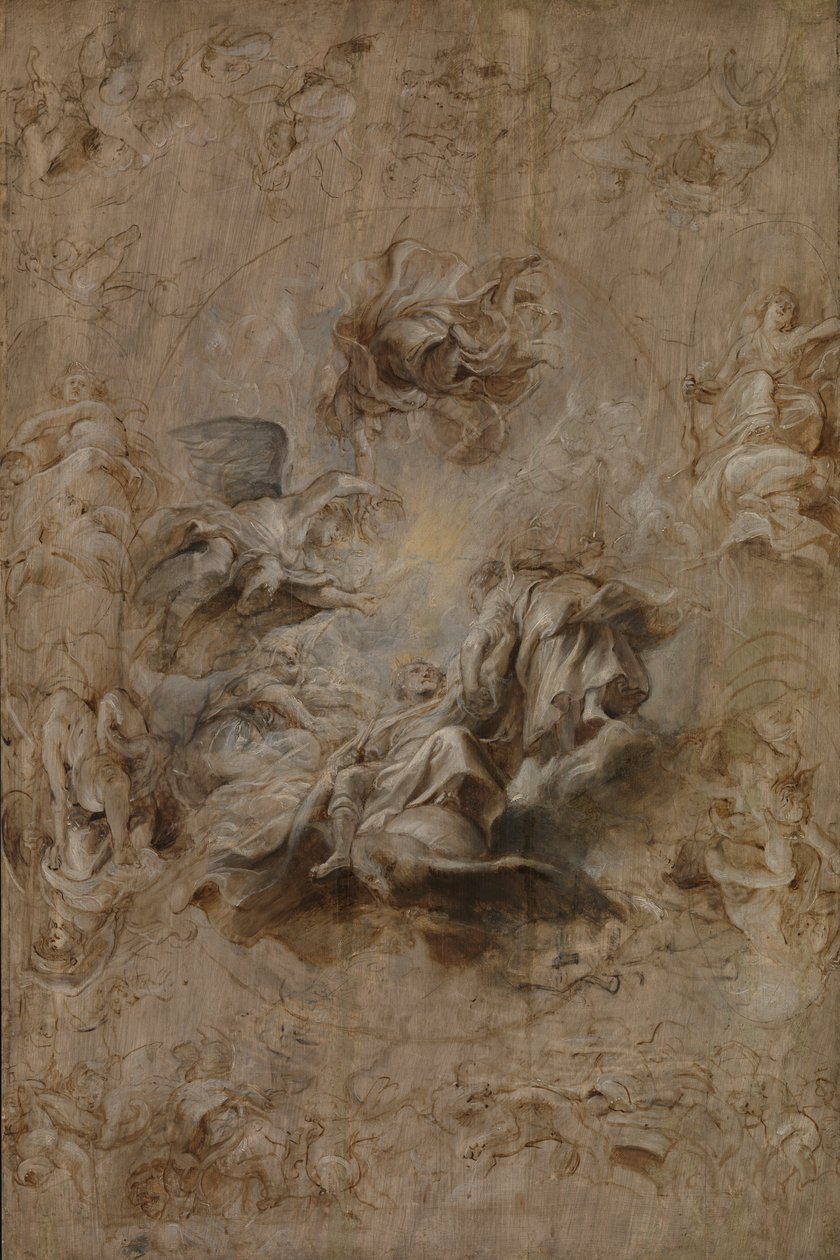 Meerdere schetsen voor het plafond van het banketgebouw door Peter Paul Rubens