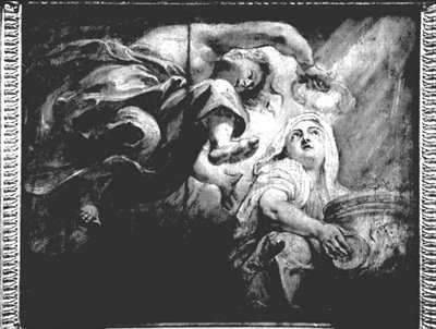Religie gekroond door Genie, studie voor De Apotheose van James I, c.1629-34 door Peter Paul Rubens