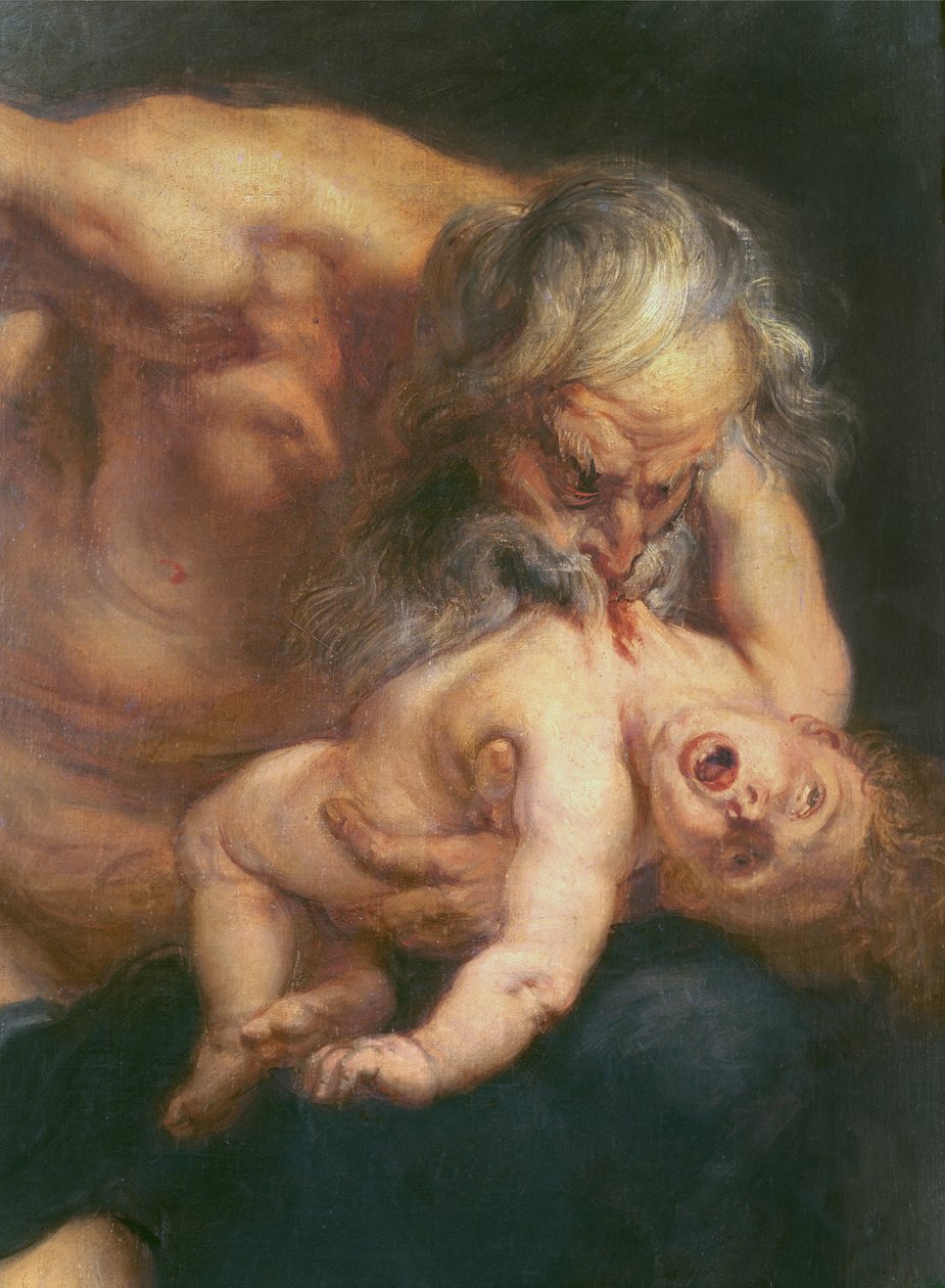 Saturnus verslindt zijn zoon, 1636 (detail) door Peter Paul Rubens