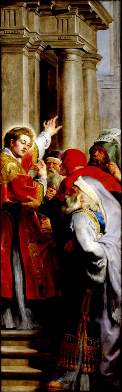 St. Stefanus Predikend, uit het Drieluik van St. Stefanus door Peter Paul Rubens