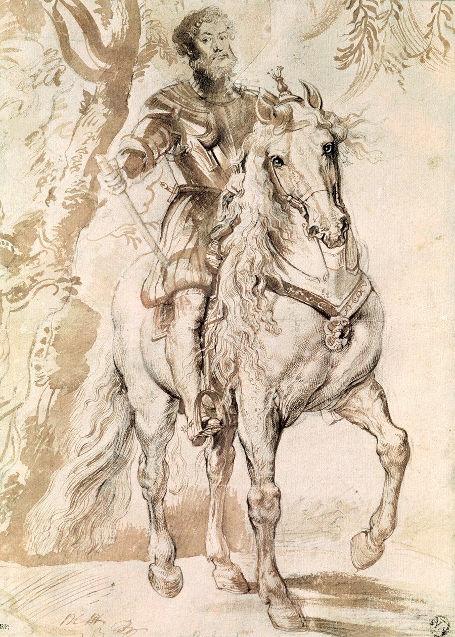 Studie voor een ruiterportret van de hertog van Lerma (1553-1625) 1603 door Peter Paul Rubens