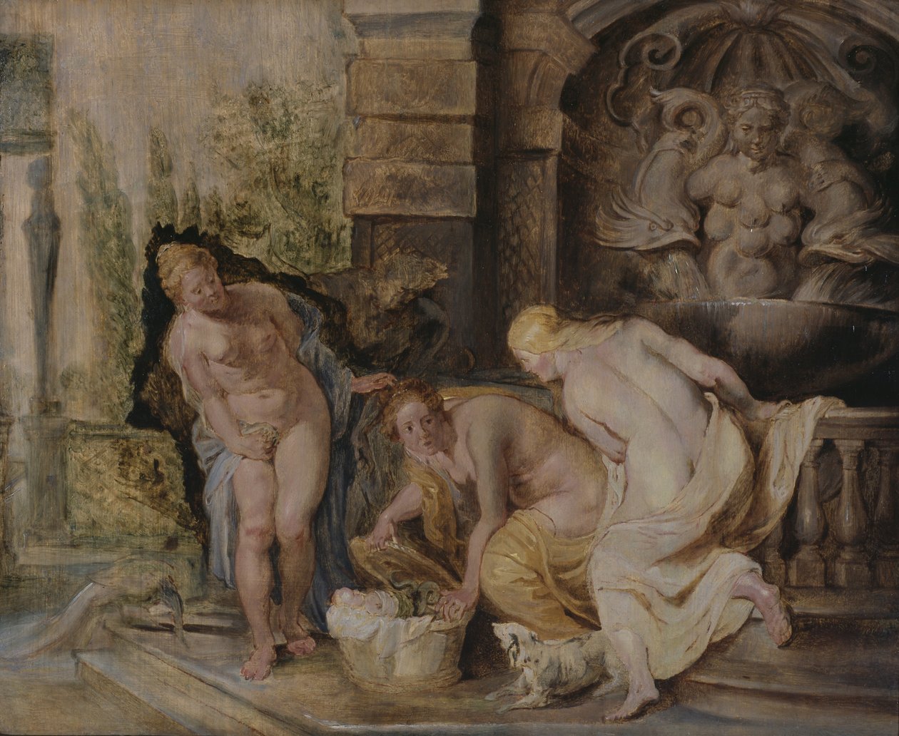 De Dochters van Cecrops ontdekken Erichthonius, ca. 1615 door Peter Paul Rubens