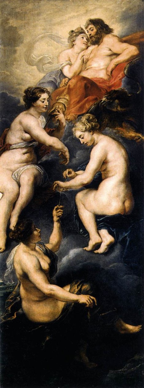 De Schikgodinnen spinnen het lot van Marie door Peter Paul Rubens