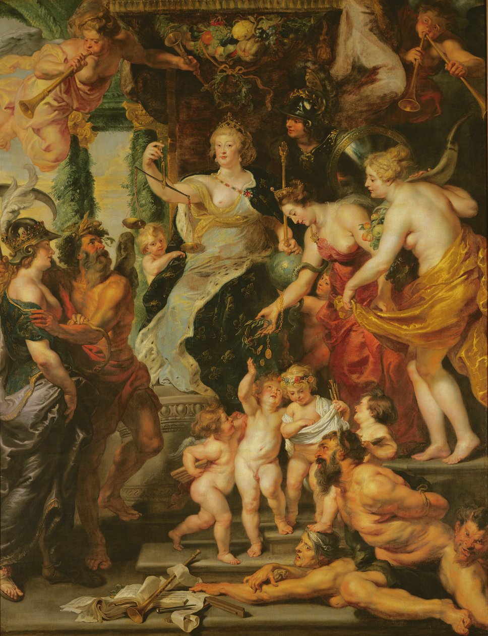 De Gelukzaligheid van het Regentschap, 1621-25 door Peter Paul Rubens