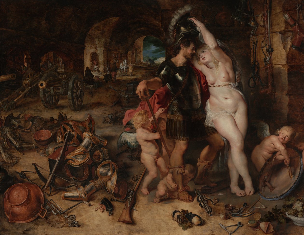 De terugkeer van de oorlog - Mars ontwapend door Venus door Peter Paul Rubens