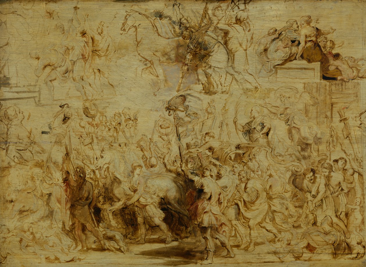 Triomfantelijke Intocht van Hendrik IV (1553-1610) in Parijs, c.1627 door Peter Paul Rubens