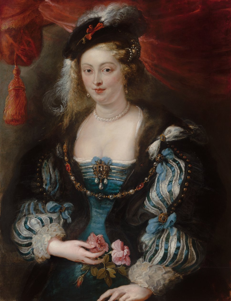 Portret van een Jonge Vrouw door Peter Paul and studio Rubens