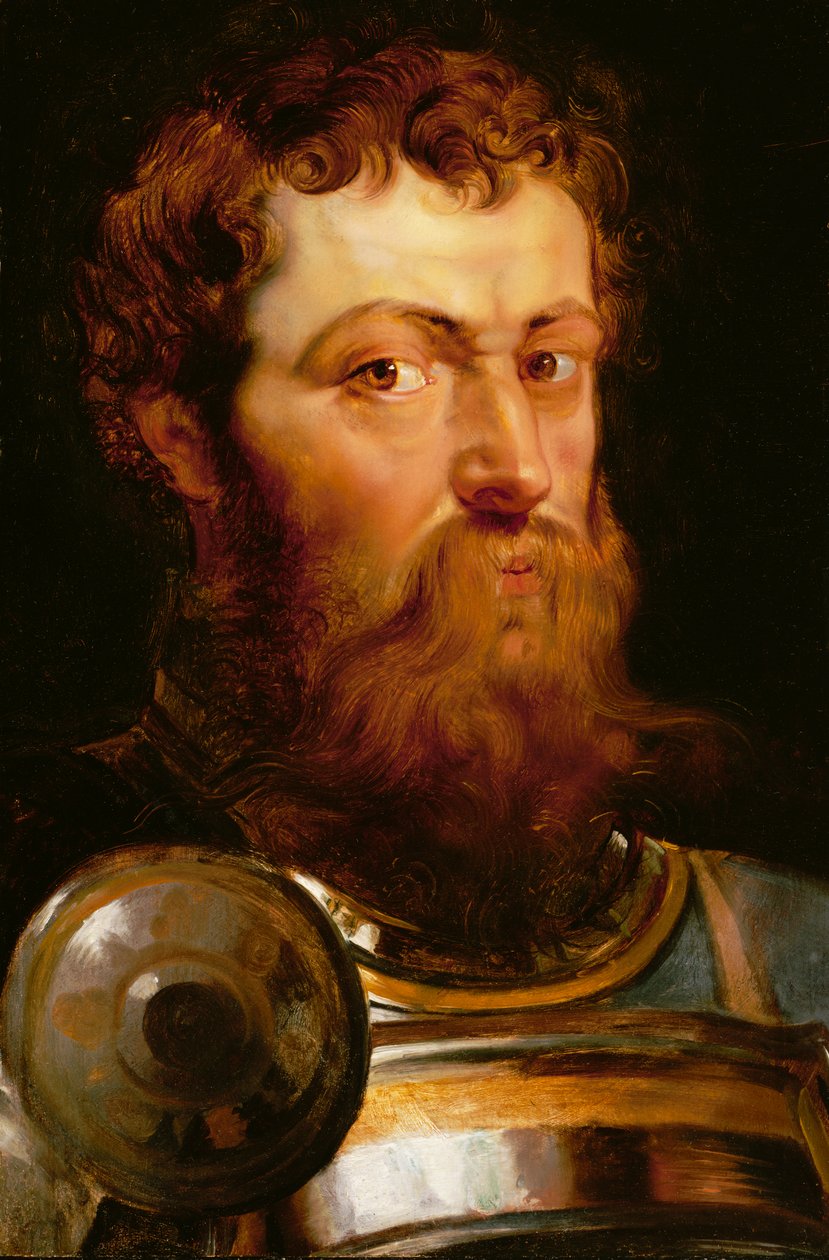 Het hoofd van de commandant door Peter Paul studio of Rubens