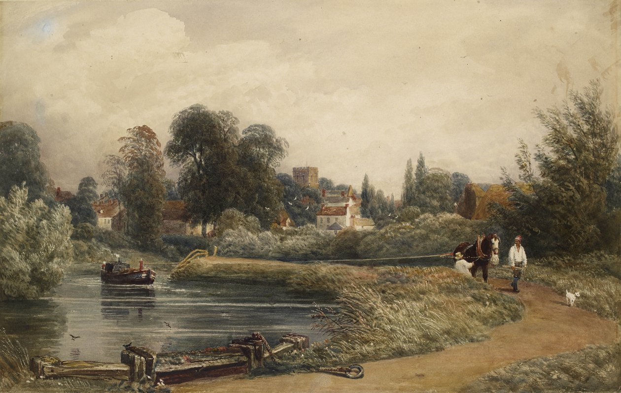 Uitzicht op Iffley vanaf de Rivier, 1841 door Peter de Wint
