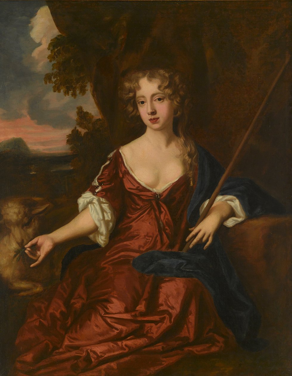 Portret van een dame, vermoedelijk Nell Gwynne als herderin door Peter (circle of) Lely