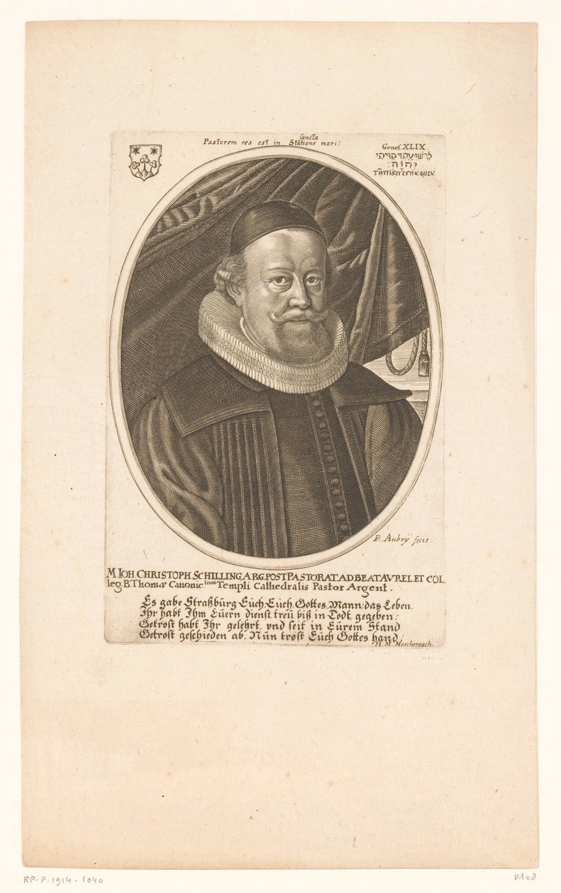 Portret van Johann Christoph Schilling door Peter Aubry (II)