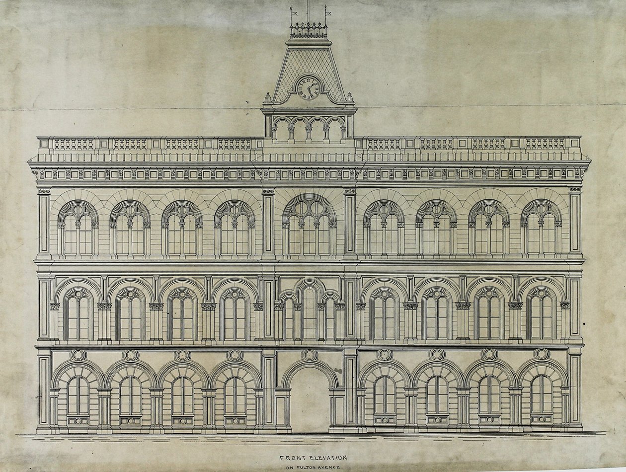 Kings County Gerechtsgebouw Wedstrijd, Chicago, Illinois, Elevatie door Peter Bonnett Wight