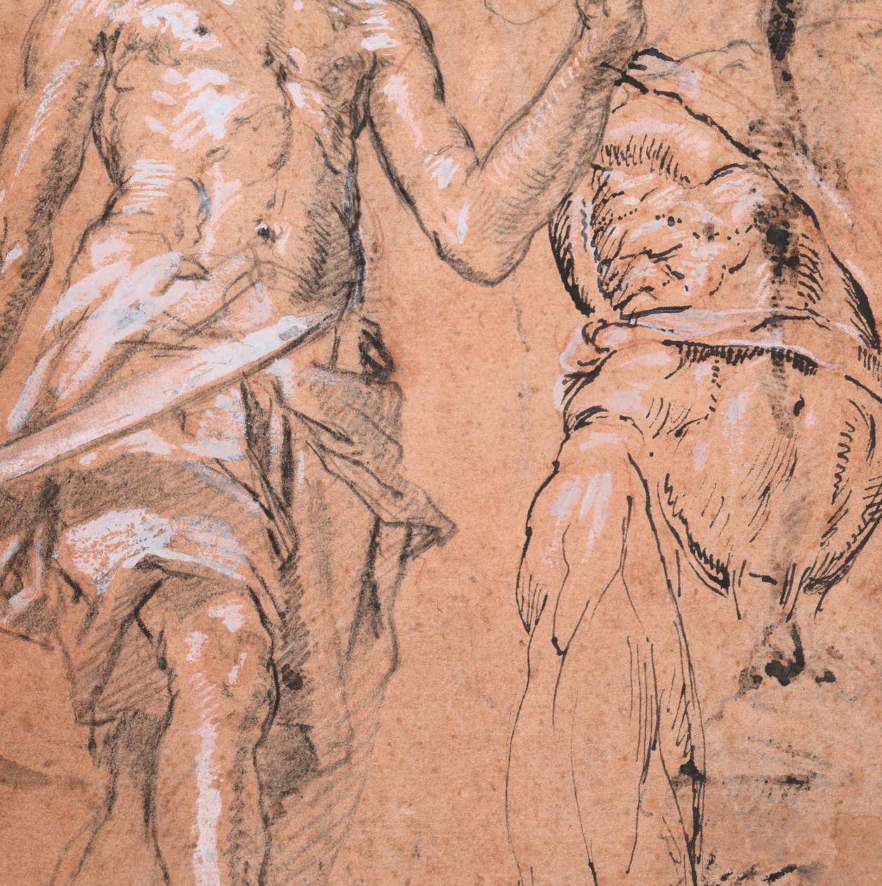 Twee studies van een Staande Man met een Zwaard Alexander de Grote, verso: Studies, ca. 1601 door Peter Candid