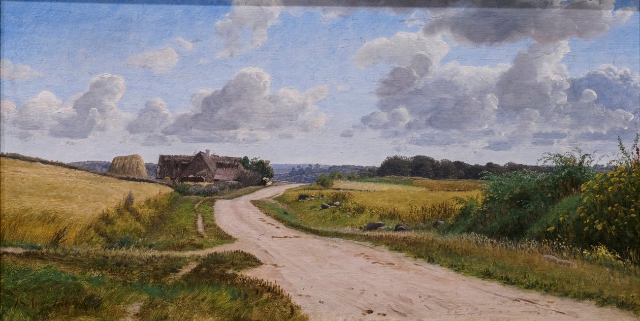 Landweg op Zeeland door Peter Christian Skovgaard