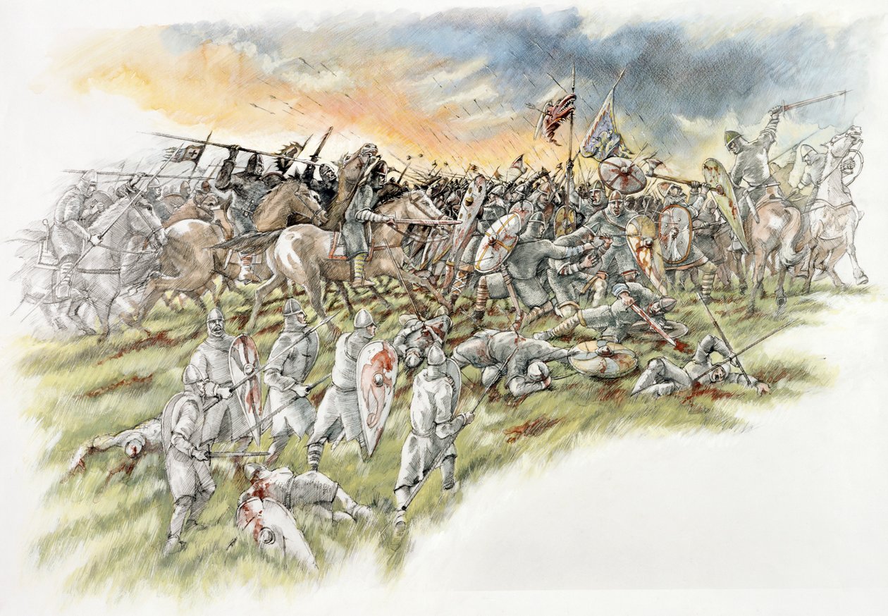 Slag bij Hastings, 1066 ca. 1990-2010 door Peter Dunn
