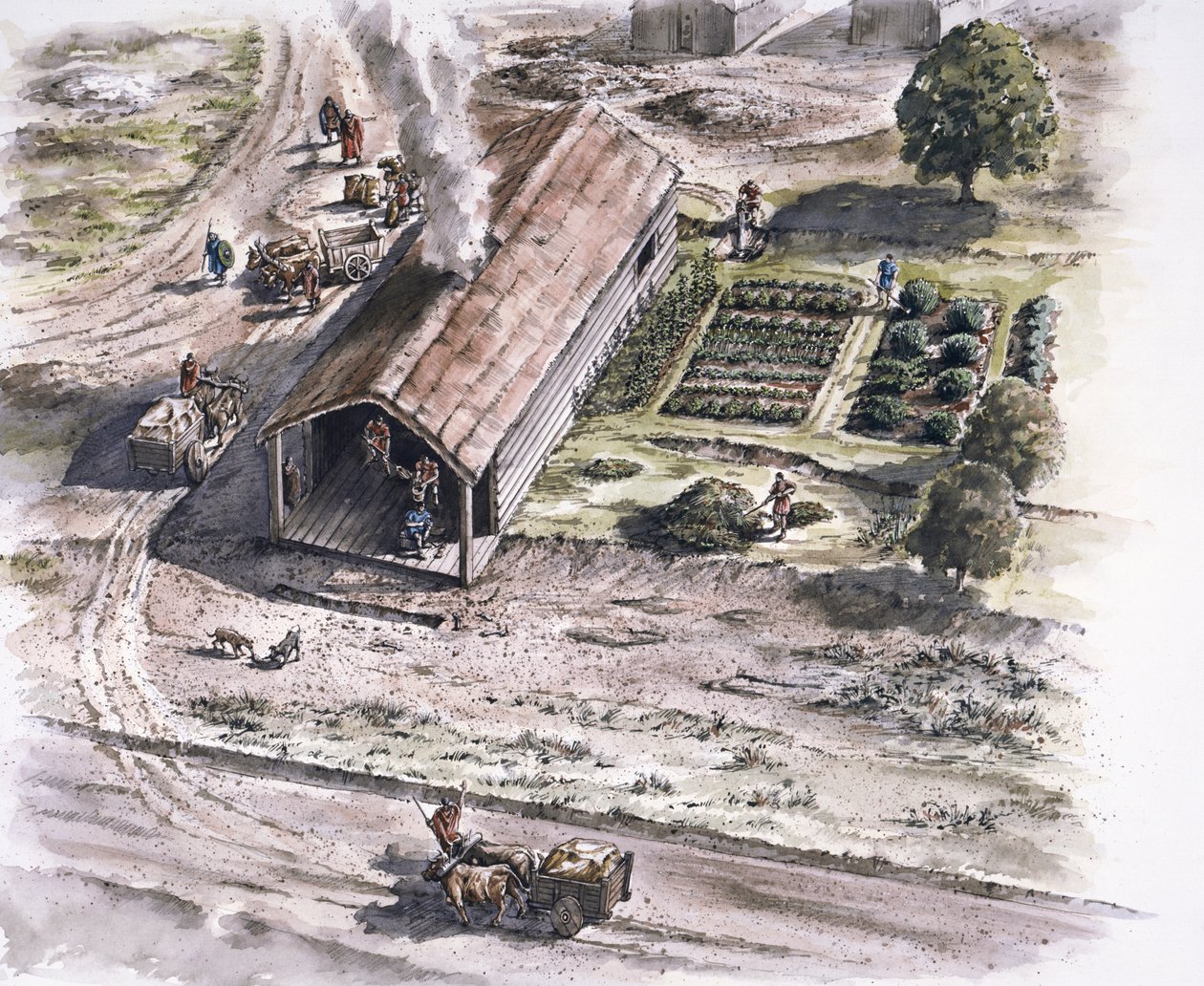 Industrieel gebouw, Ribchester Romeins fort, Lancashire, 2e eeuw, 1996 door Peter Dunn