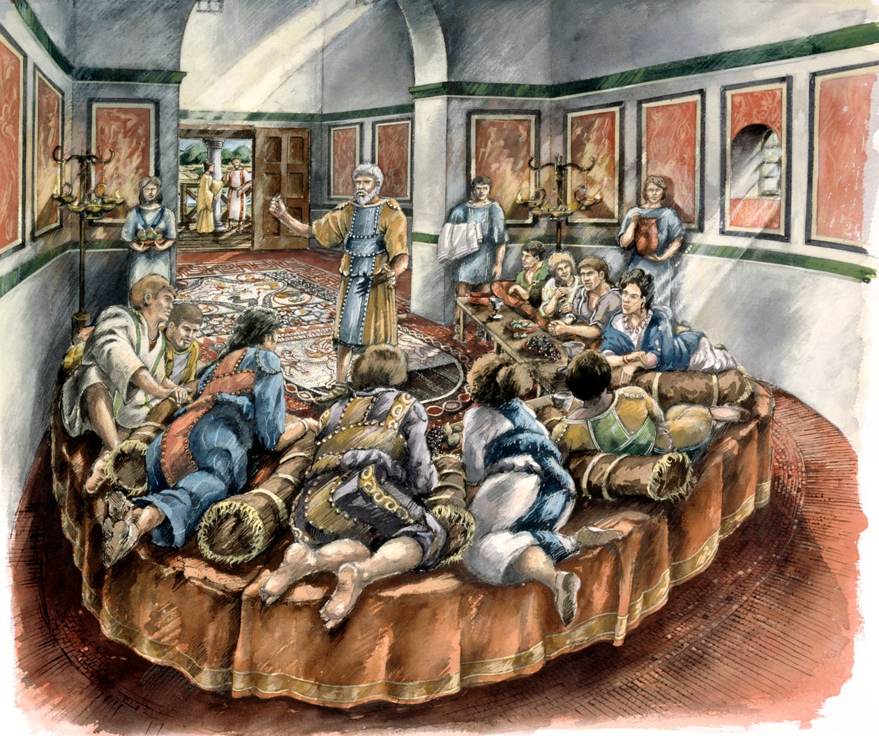 Lullingstone Romeinse Villa, 4e eeuw, ca. 1990-2010 door Peter Dunn