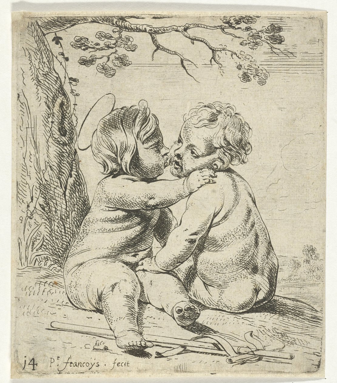Christus en Johannes de Doper als kinderen door Peter Franchoys