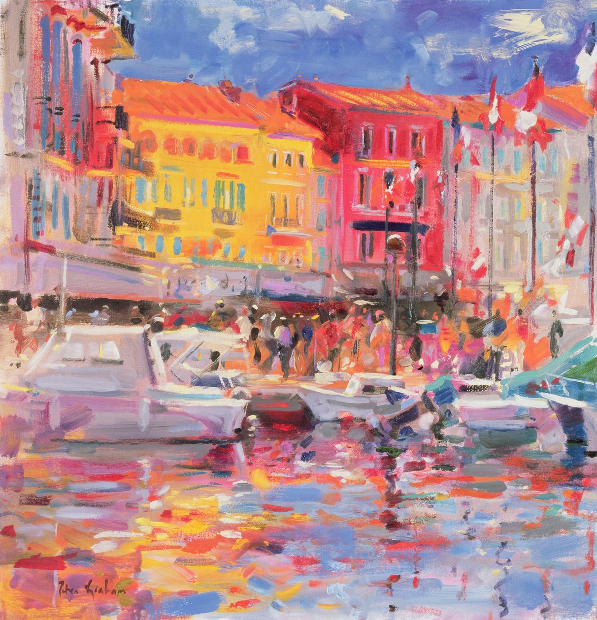 De haven van St Tropez, 2002 door Peter Graham (Contemporary)