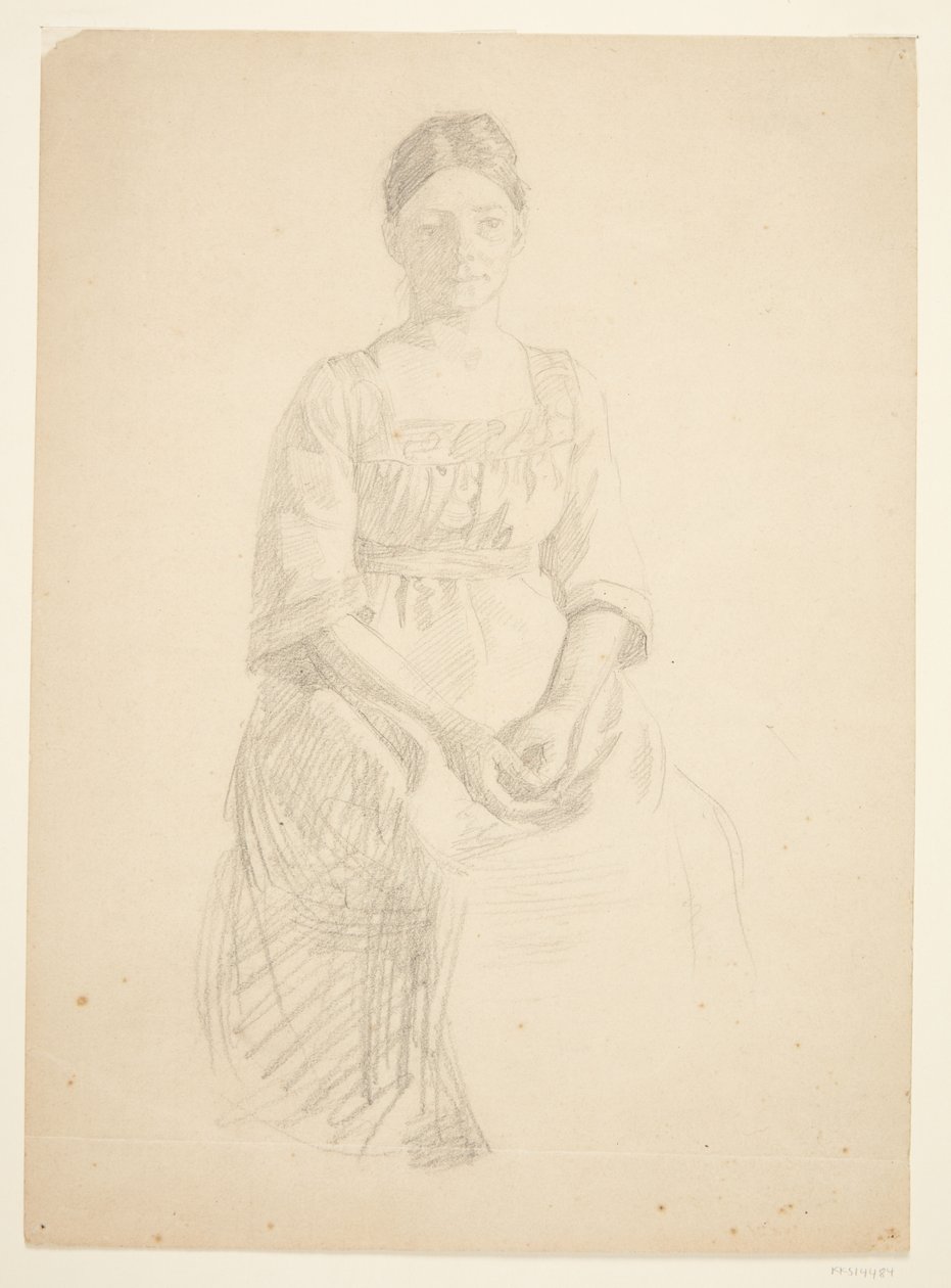 De vrouw van de kunstenaar poseert voor een portret van mevrouw Thora Karl Madsen voor het schilderij: Faaborgmuseets Inwijding (1910-11) door Peter Hansen