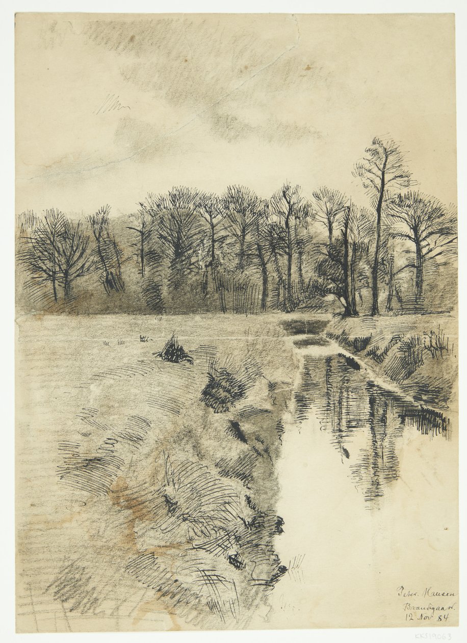 Landschap met een beek door Peter Hansen