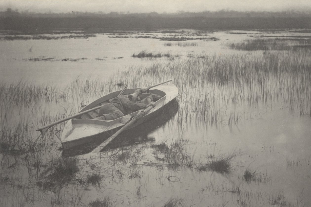 Jager werkt naar het wild toe door Peter Henry Emerson, Thomas Frederick Goodall