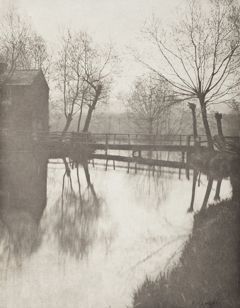 Voetgangersbrug nabij Chingford door Peter Henry Emerson