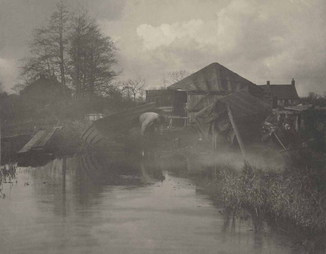 Een Bootwerf in Norfolk door Peter Henry Emerson and T.F. Goodall