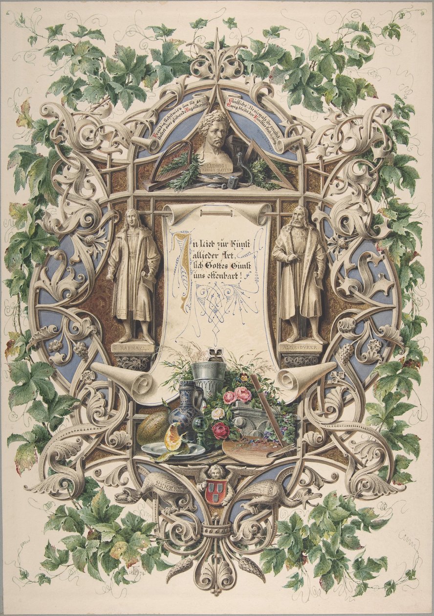 Hulde van Beierse kunstenaars aan koning Ludwig I, 1874 door Peter Herwegen