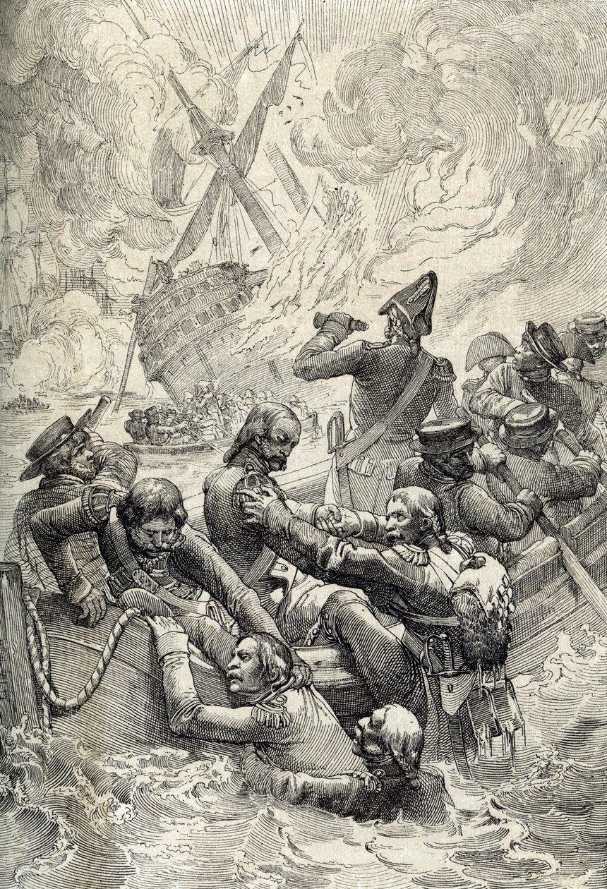 Expeditie van Egypte: De vernietiging van de Orient bij de Slag om de Nijl (Slag bij Aboukir) in augustus 1798 (Slag bij Aboukir baai: de vernietiging van L