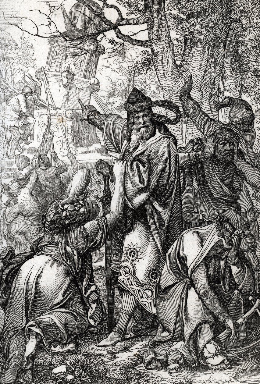 Keizer Karel de Grote in oorlog tegen de Saksen, 772 door Peter Johann Nepomuck Geiger