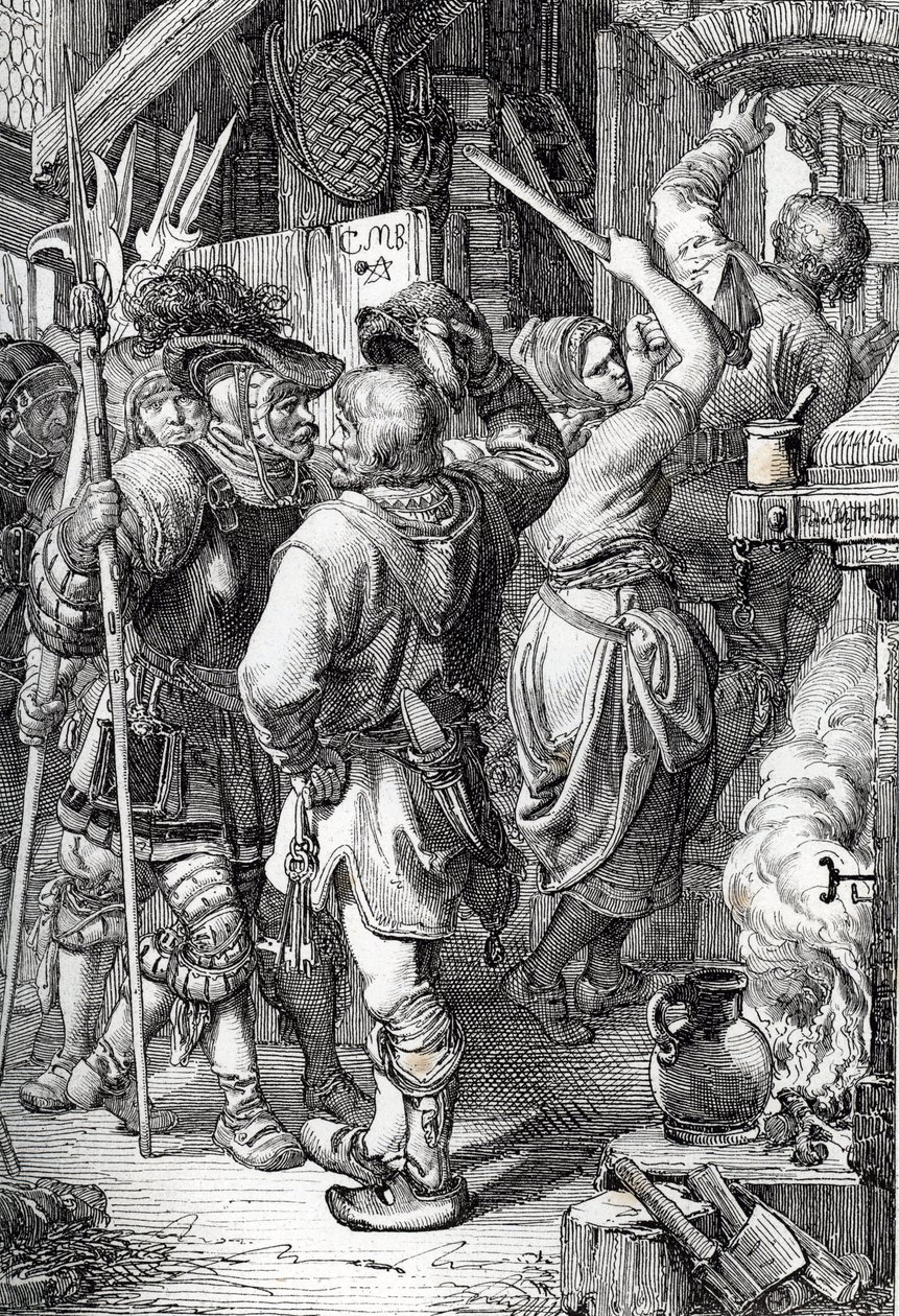 De ontsnapping van Gustav I Vasa (1496-1560) (toekomstige koning van Zweden) vermomd als boer om te ontsnappen uit Denemarken door Peter Johann Nepomuck Geiger