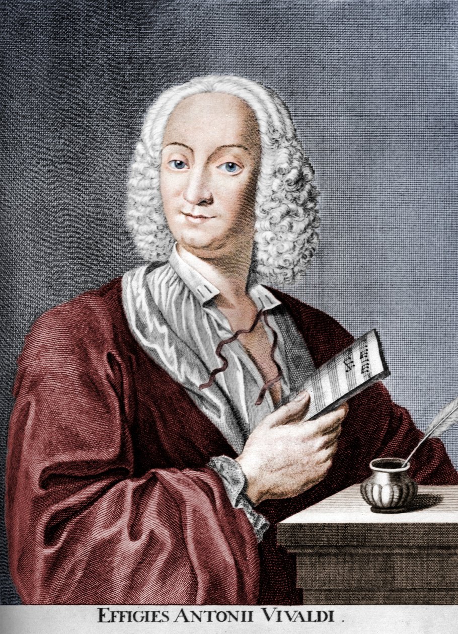 Antonio Vivaldi, Italiaanse barokcomponist, katholieke priester en virtuoos violist, 1725 door Peter La Cave