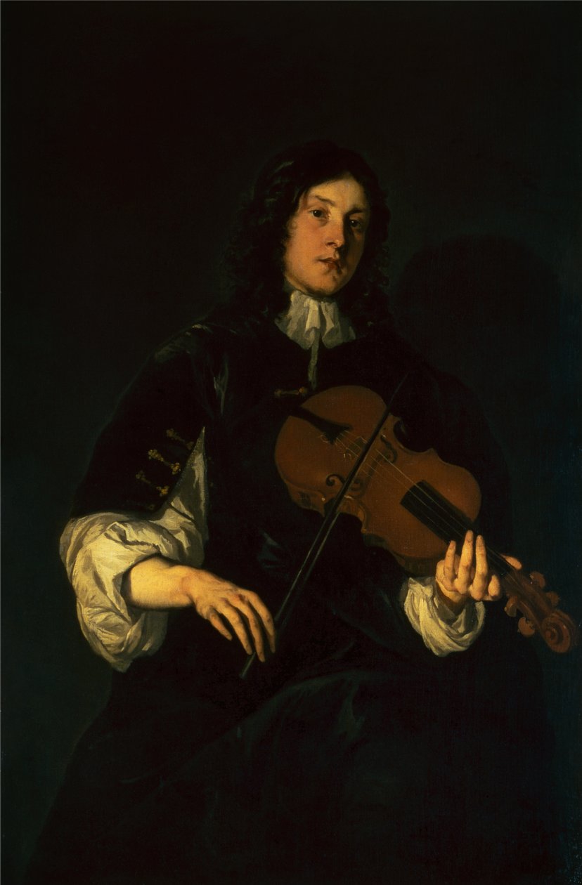 Een Man die Viool Speelt door Peter Lely