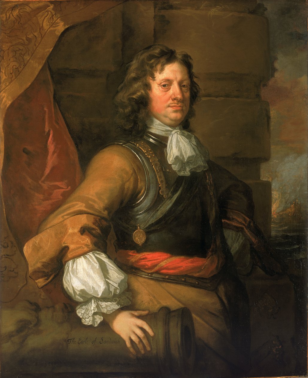 Flagmen van Lowestoft: Edward Montagu door Peter Lely