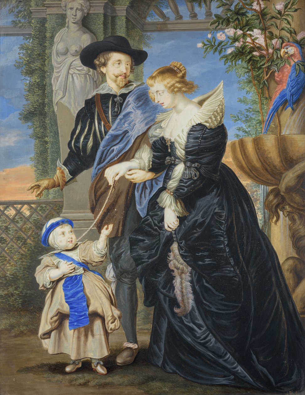 Rubens met zijn vrouw en kind door Peter Lely