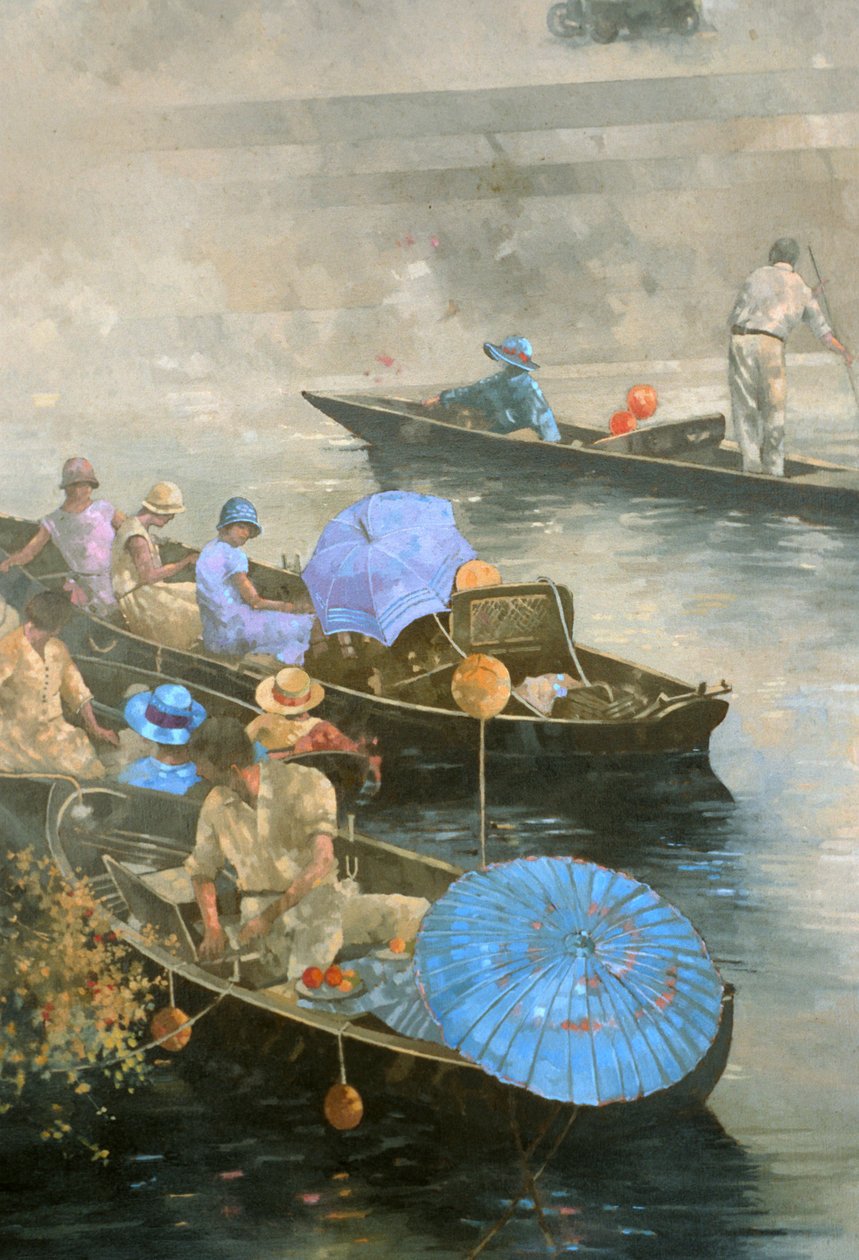 Punts op de Wey bij Brooklands door Peter Miller