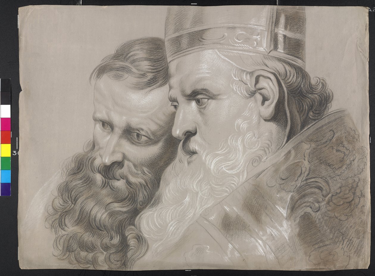 "De Heilige Ambrosius en Keizer Theodosius" door Peter Paul Rubens door Peter Paul (after) Rubens