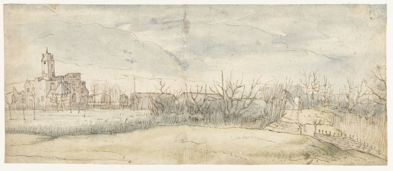 Gezicht op Kasteel Crayenhof te Zwijndrecht, 1606 door Peter Paul Rubens (attributed to)