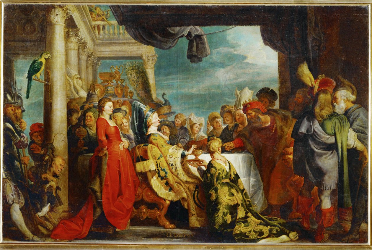 Alboin en Rosamunde (schilderij op doek) door Peter Paul Rubens