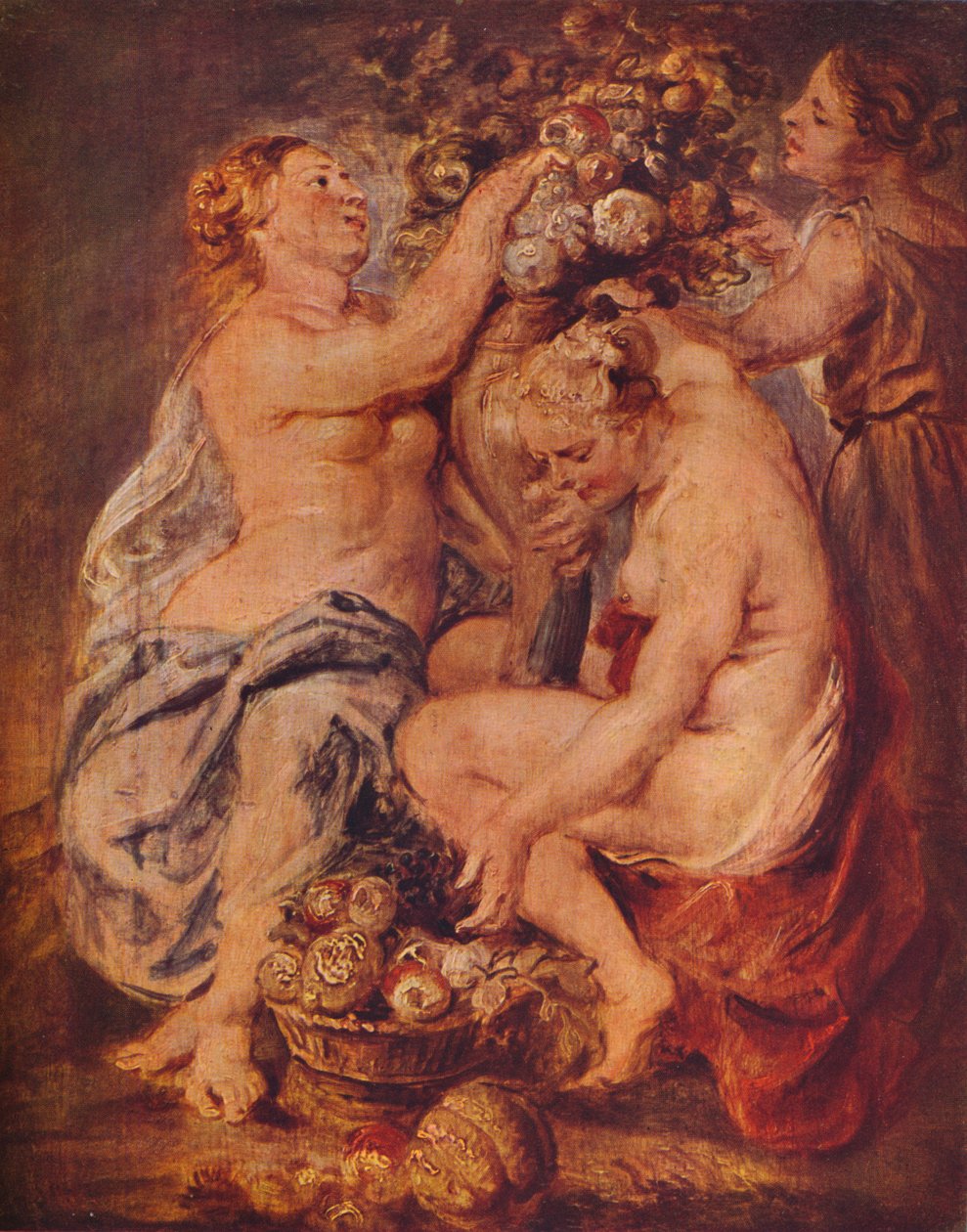 Ceres en twee nimfen met een hoorn des overvloeds, ca. 1617 door Peter Paul Rubens