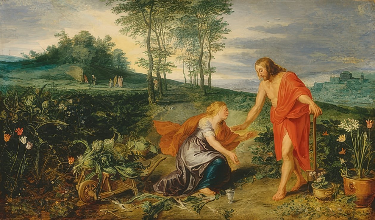 Christus verschijnt aan Maria Magdalena op Paasmorgen (Noli me tangere) door Peter Paul Rubens