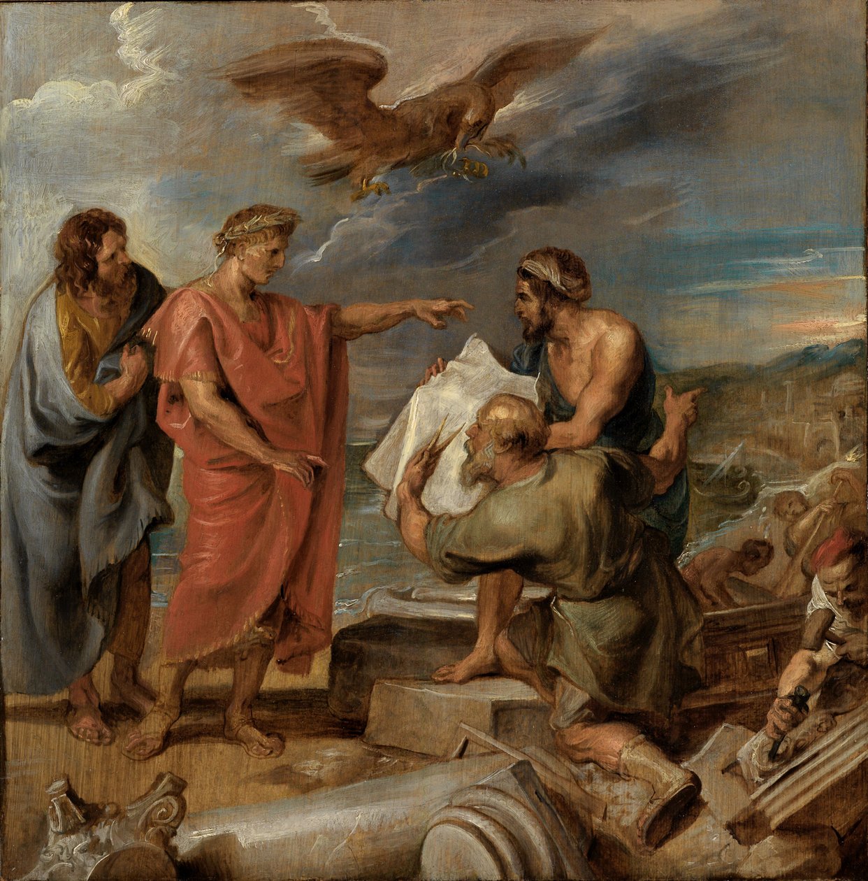 De stichting van Constantinopel door Peter Paul Rubens