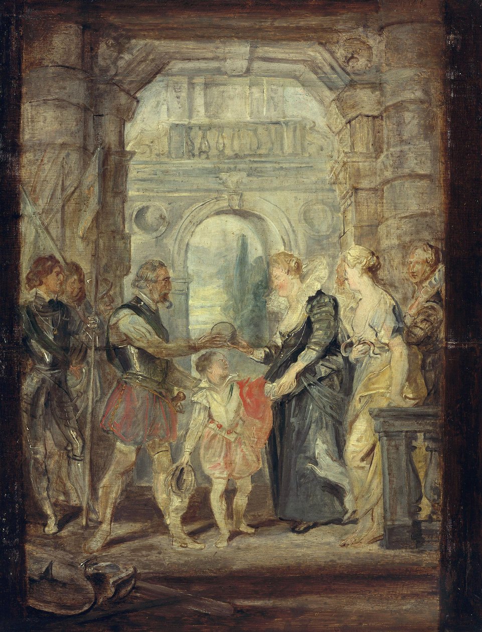 De overdracht van het regentschap (schets voor de Medici-cyclus) door Peter Paul Rubens