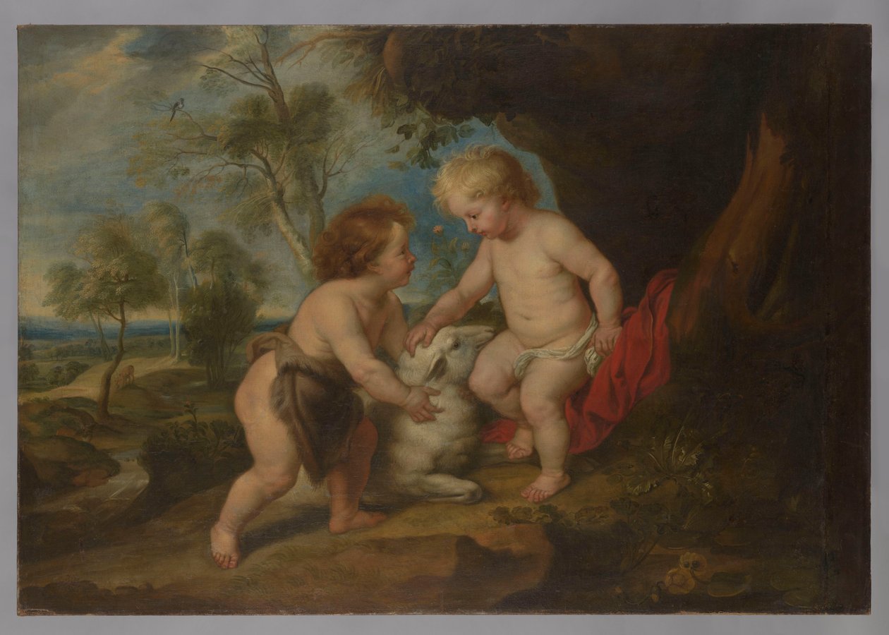 Het kindje Jezus en de heilige Johannes de Doper door Peter Paul Rubens